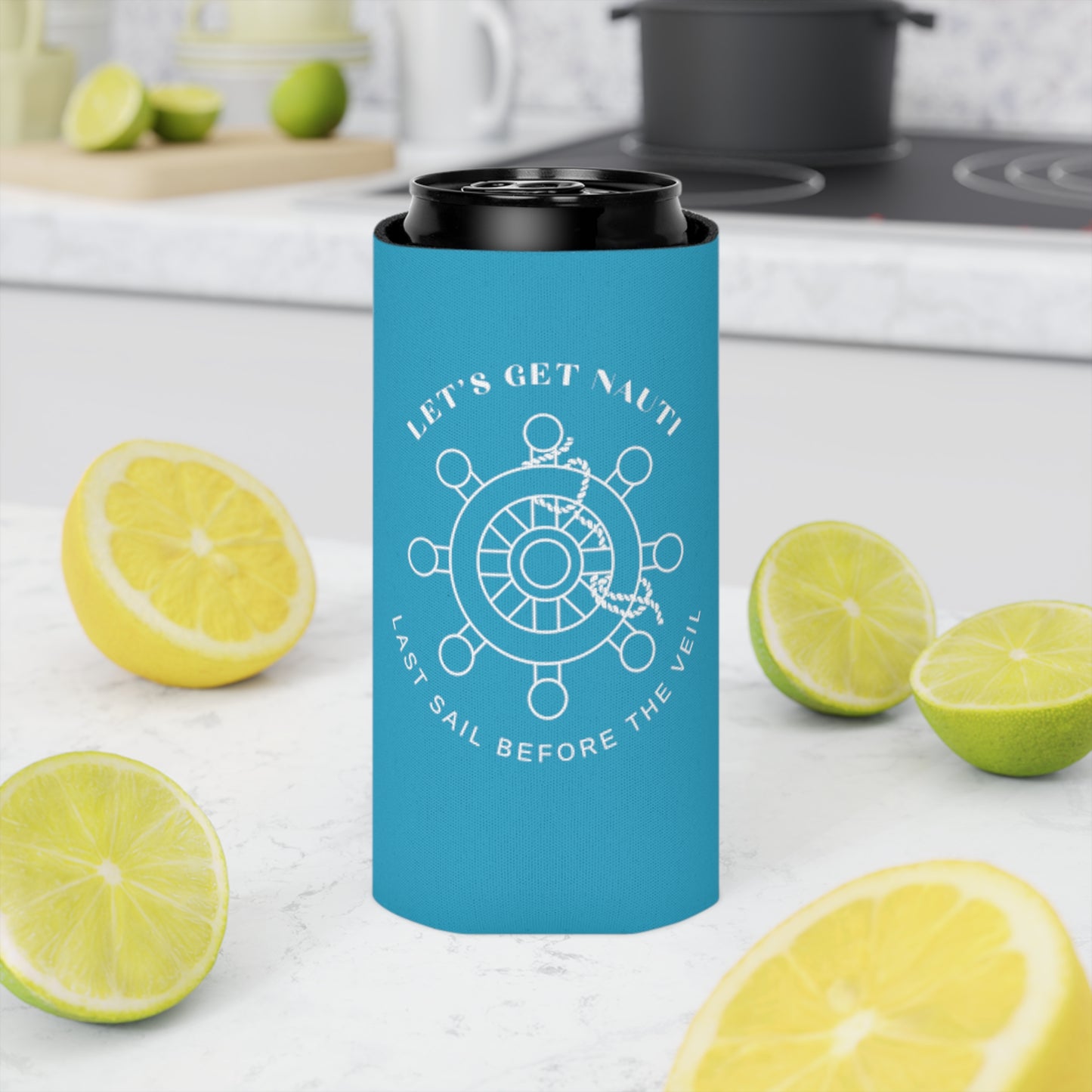 Let’s Get Nauti Can Cooler - Turquoise